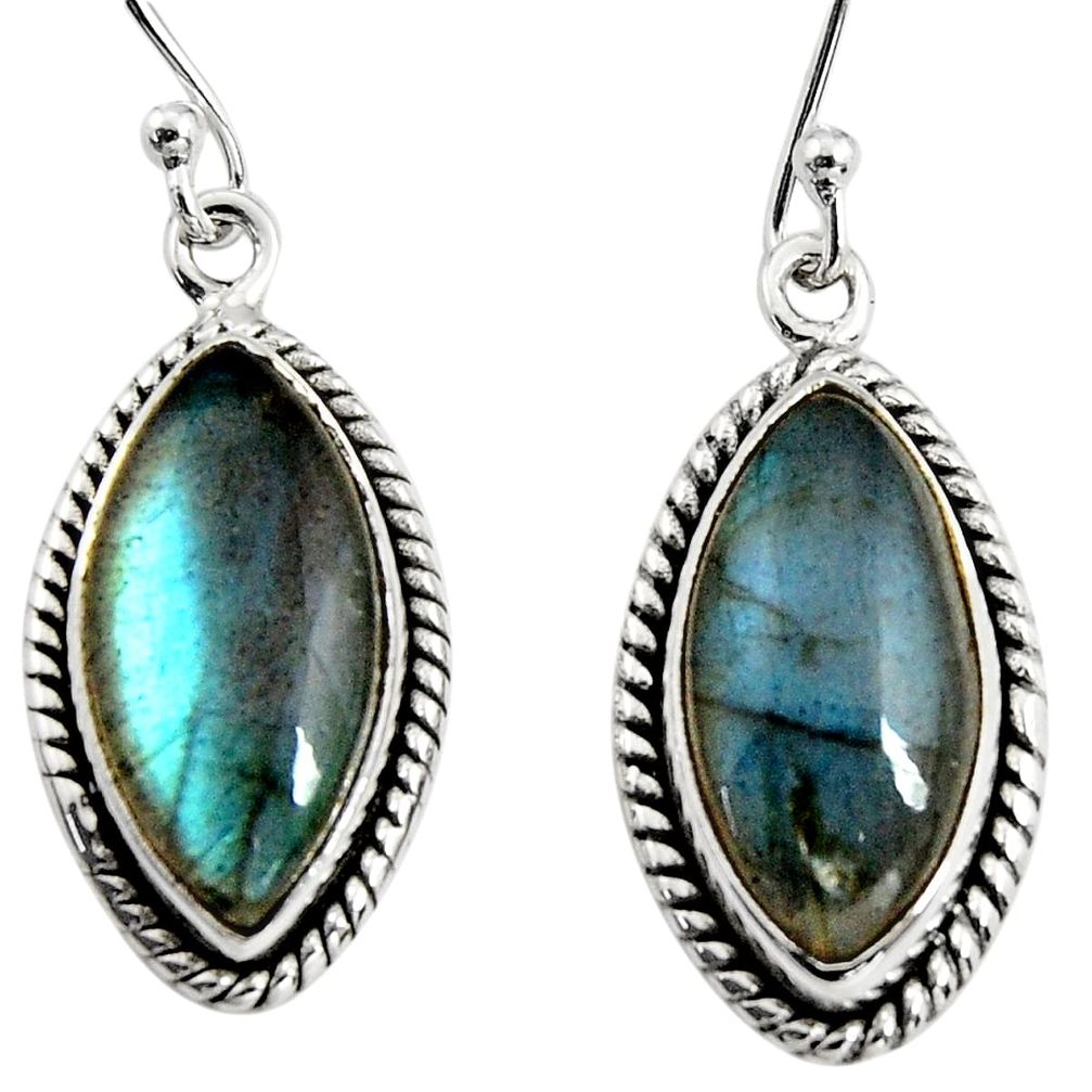 13.15cts natural blue labradorite 925 sterling silver dangle earrings r11172