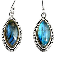 14.47cts natural blue labradorite 925 sterling silver dangle earrings r11179