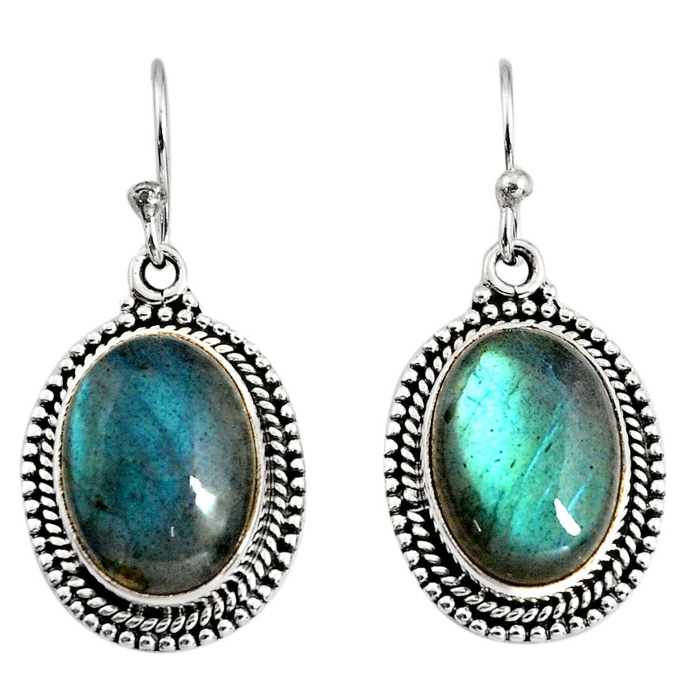 925 sterling silver 12.40cts natural blue labradorite dangle earrings r11196