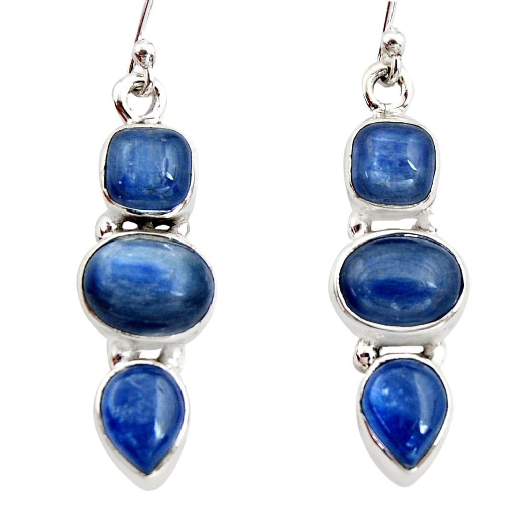 925 sterling silver 12.40cts natural blue kyanite dangle earrings jewelry r12240