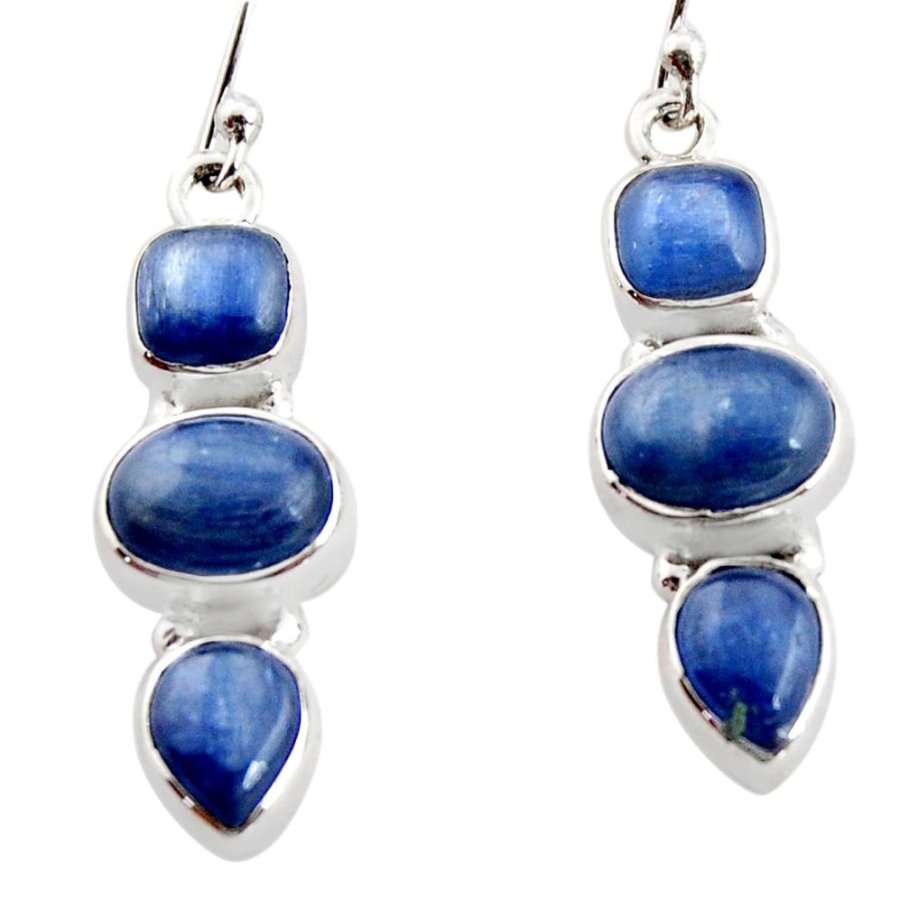 12.40cts natural blue kyanite 925 sterling silver earrings jewelry r12297