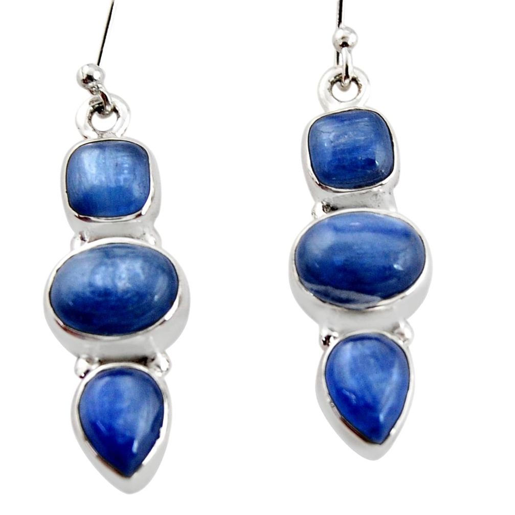 12.04cts natural blue kyanite 925 sterling silver earrings jewelry r12298