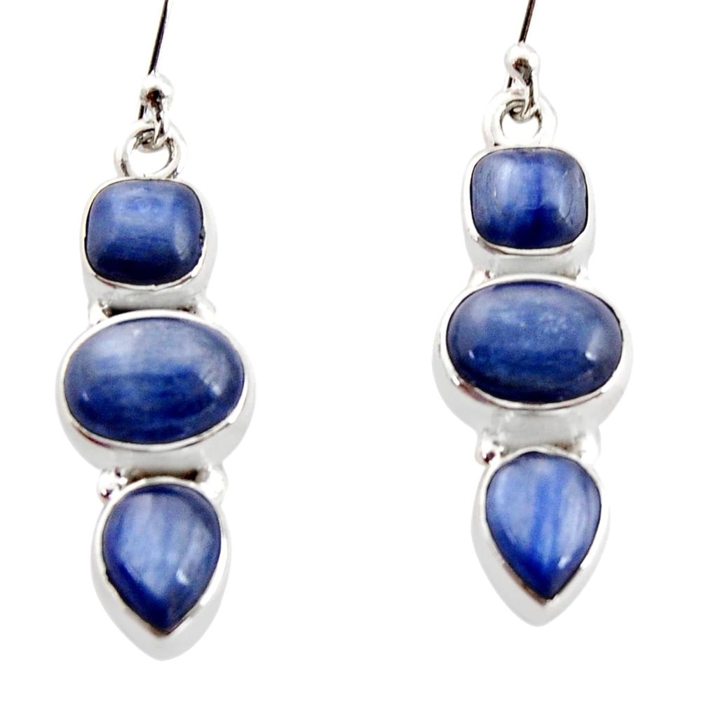 12.04cts natural blue kyanite 925 sterling silver earrings jewelry r12300