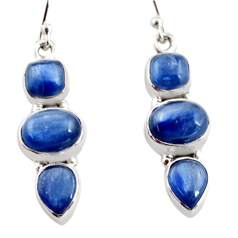 12.40cts natural blue kyanite 925 sterling silver earrings jewelry r12317