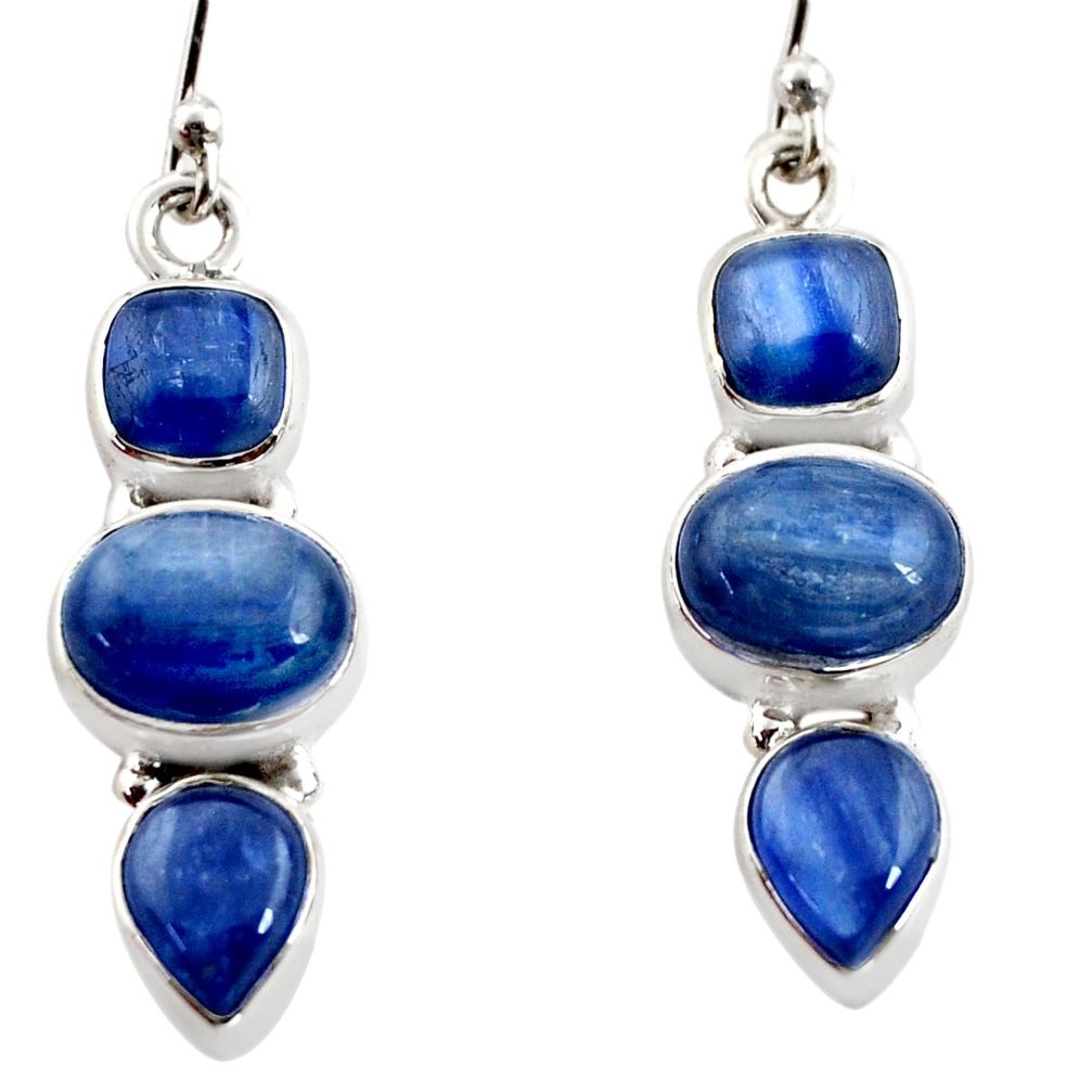 12.64cts natural blue kyanite 925 sterling silver earrings jewelry r12318