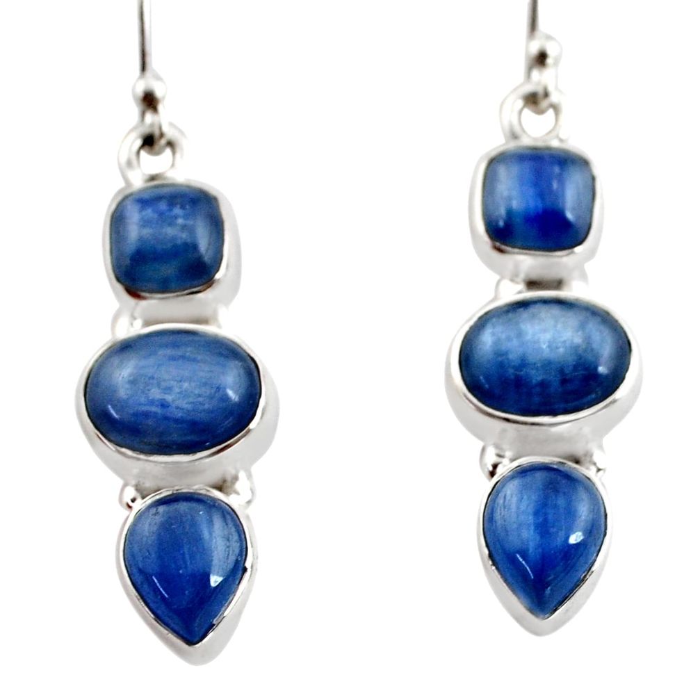 12.40cts natural blue kyanite 925 sterling silver earrings jewelry r12320