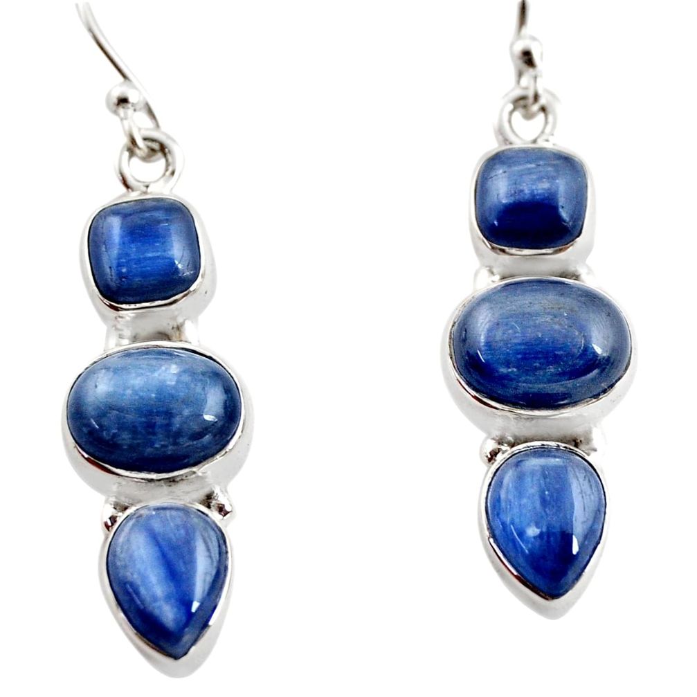 12.04cts natural blue kyanite 925 sterling silver earrings jewelry r12339