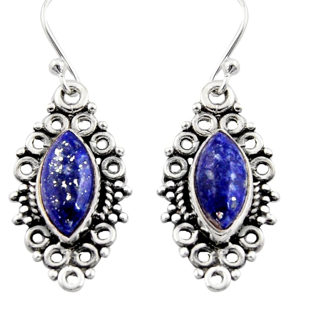 9.37cts natural blue lapis lazuli 925 sterling silver earrings jewelry r13473