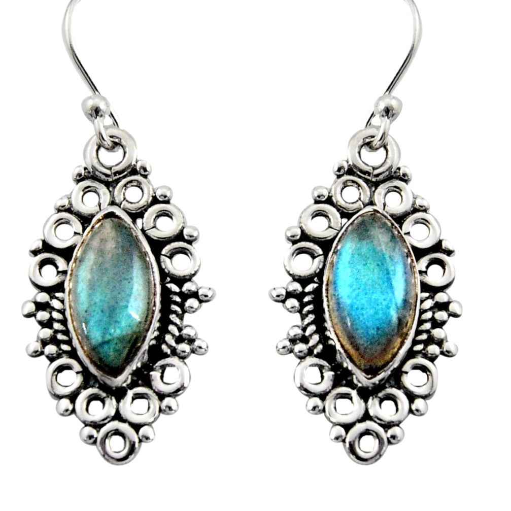 925 sterling silver 9.86cts natural blue labradorite earrings jewelry r13478