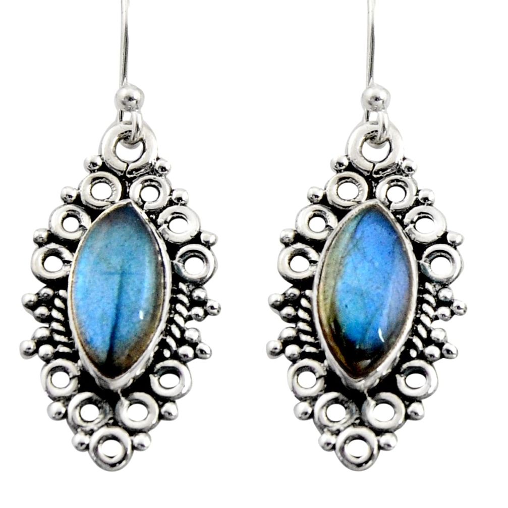 10.32cts natural blue labradorite 925 sterling silver earrings jewelry r13479