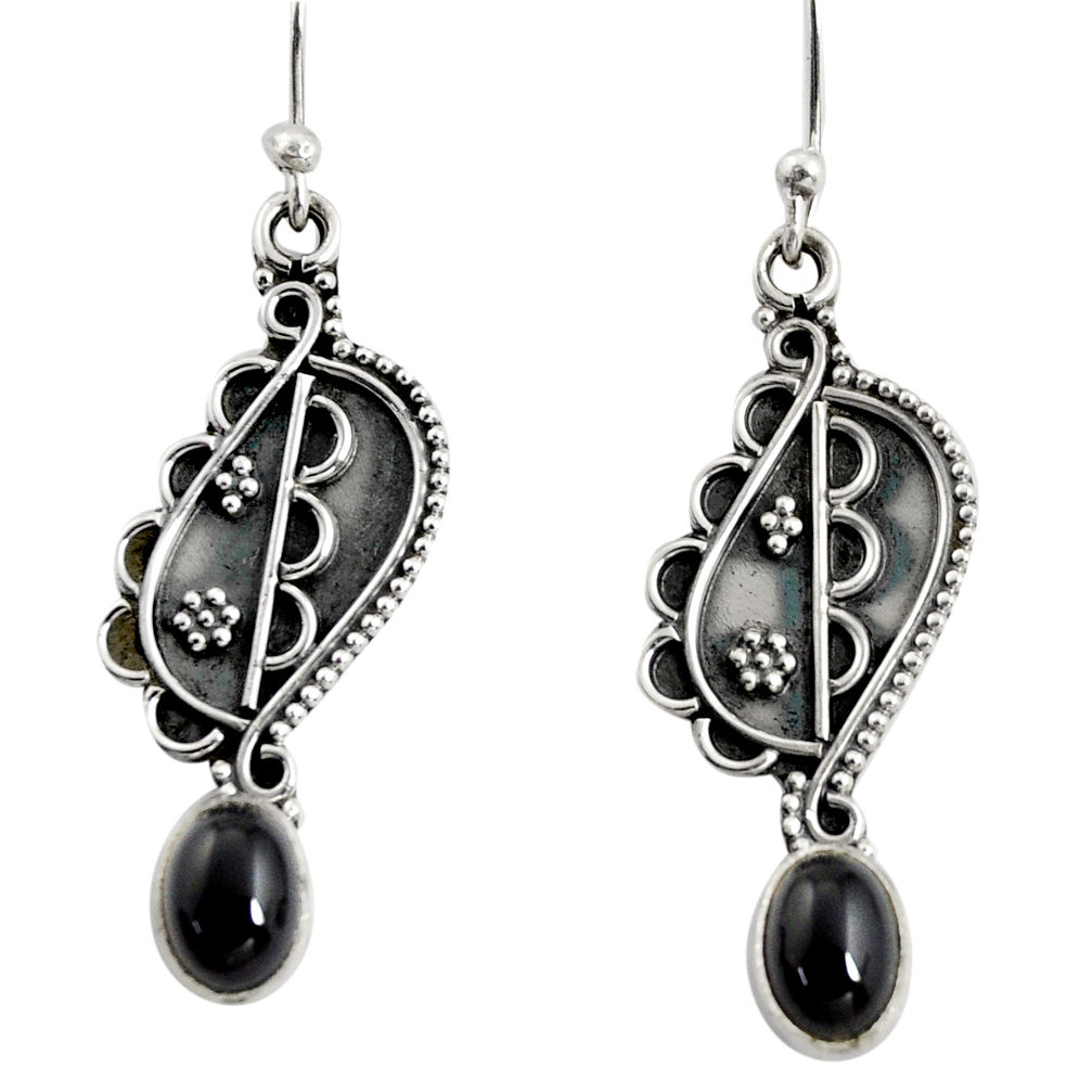 3.32cts natural black onyx 925 sterling silver dangle earrings jewelry r13831