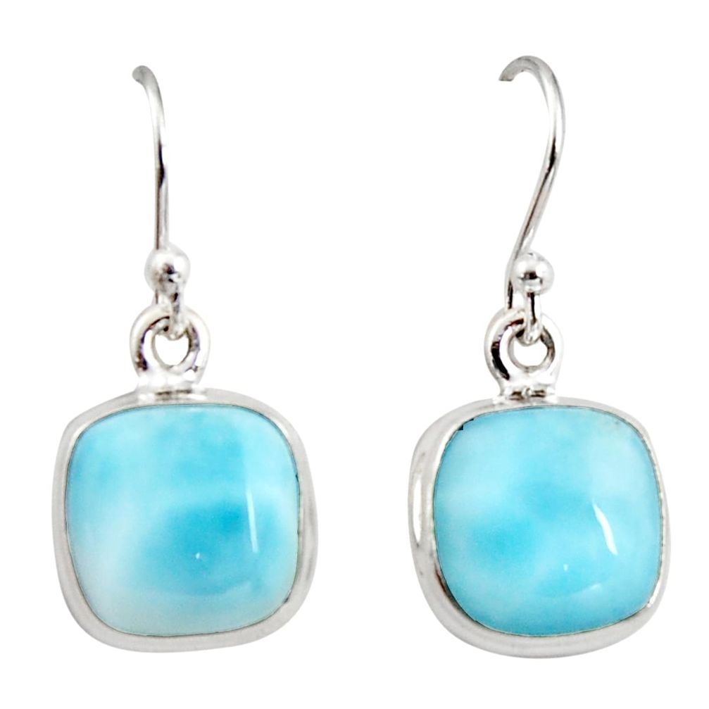 10.76cts natural blue larimar 925 sterling silver dangle earrings jewelry r14723