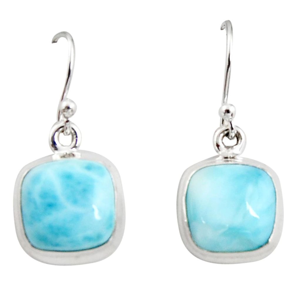 925 sterling silver 11.62cts natural blue larimar dangle earrings jewelry r14724