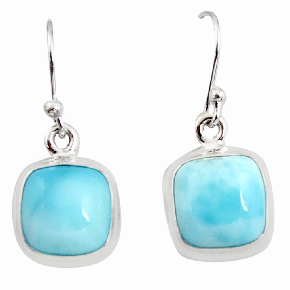 10.76cts natural blue larimar 925 sterling silver dangle earrings jewelry r14725