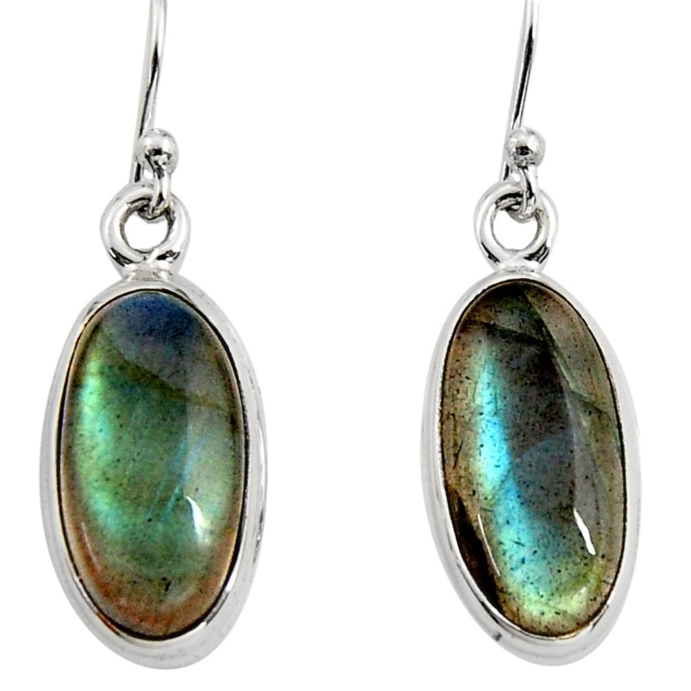 9.61cts natural blue labradorite 925 sterling silver dangle earrings r14761