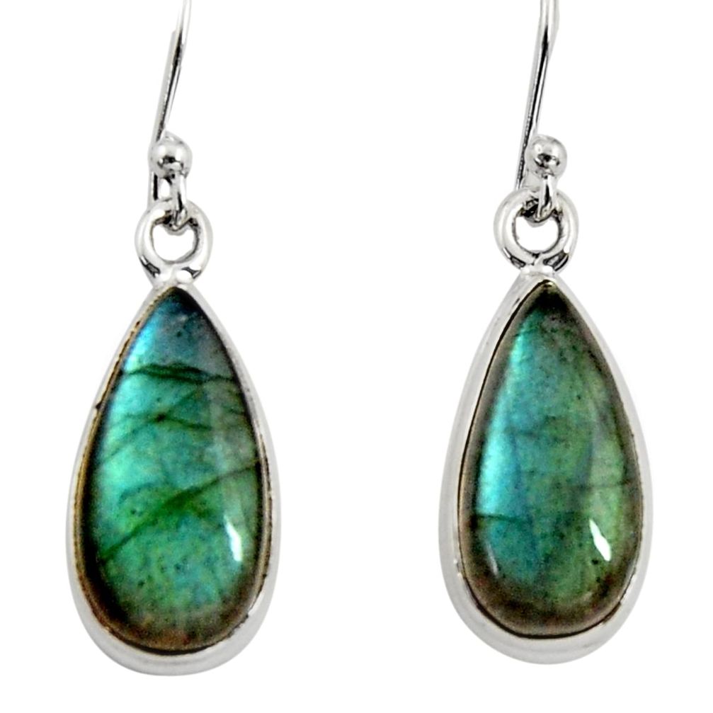 9.61cts natural blue labradorite 925 sterling silver dangle earrings r14763
