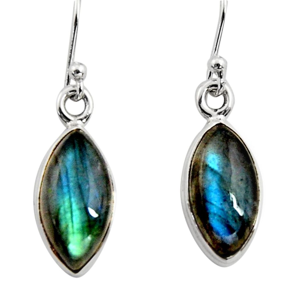 7.97cts natural blue labradorite 925 sterling silver dangle earrings r14768