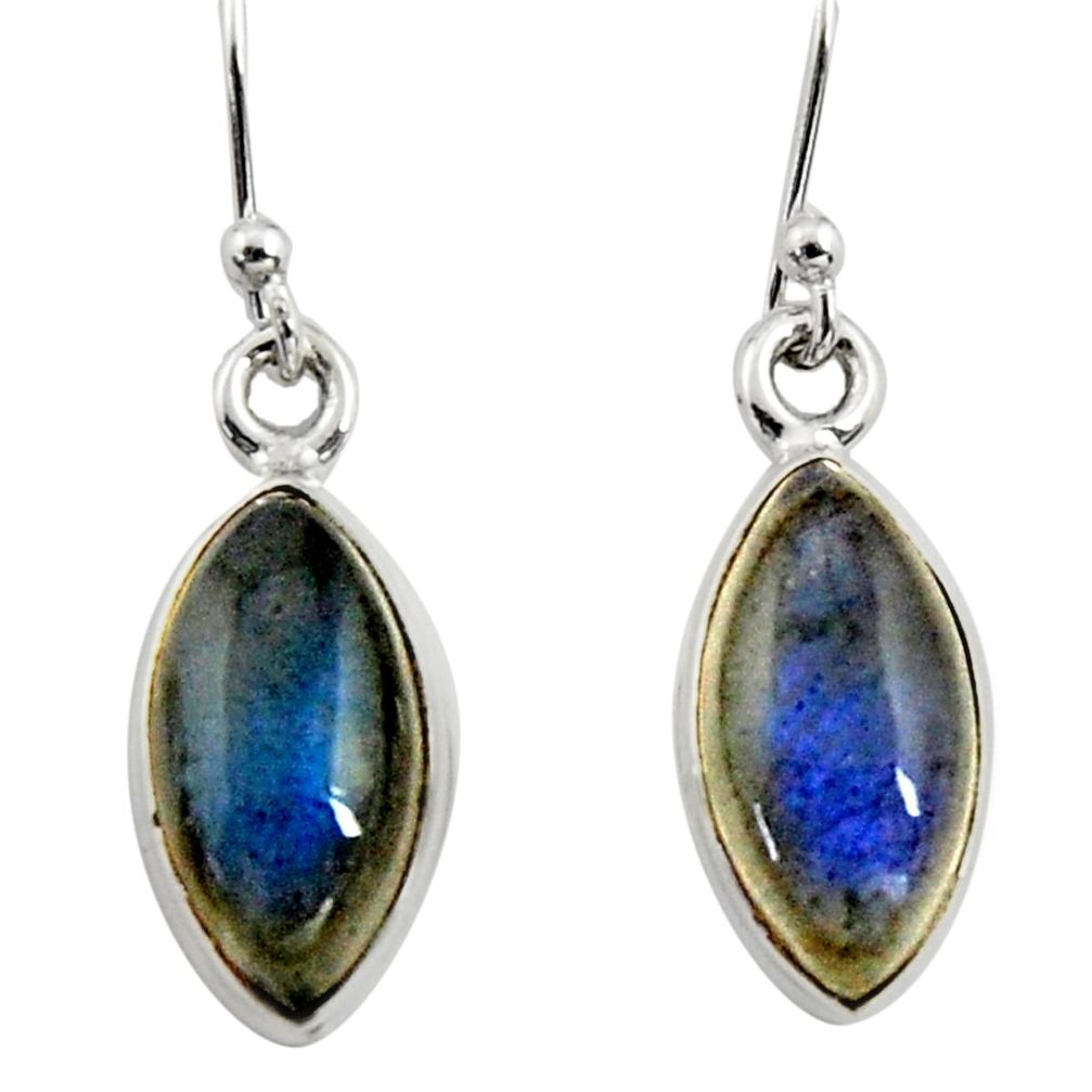 925 sterling silver 8.26cts natural blue labradorite dangle earrings r14770