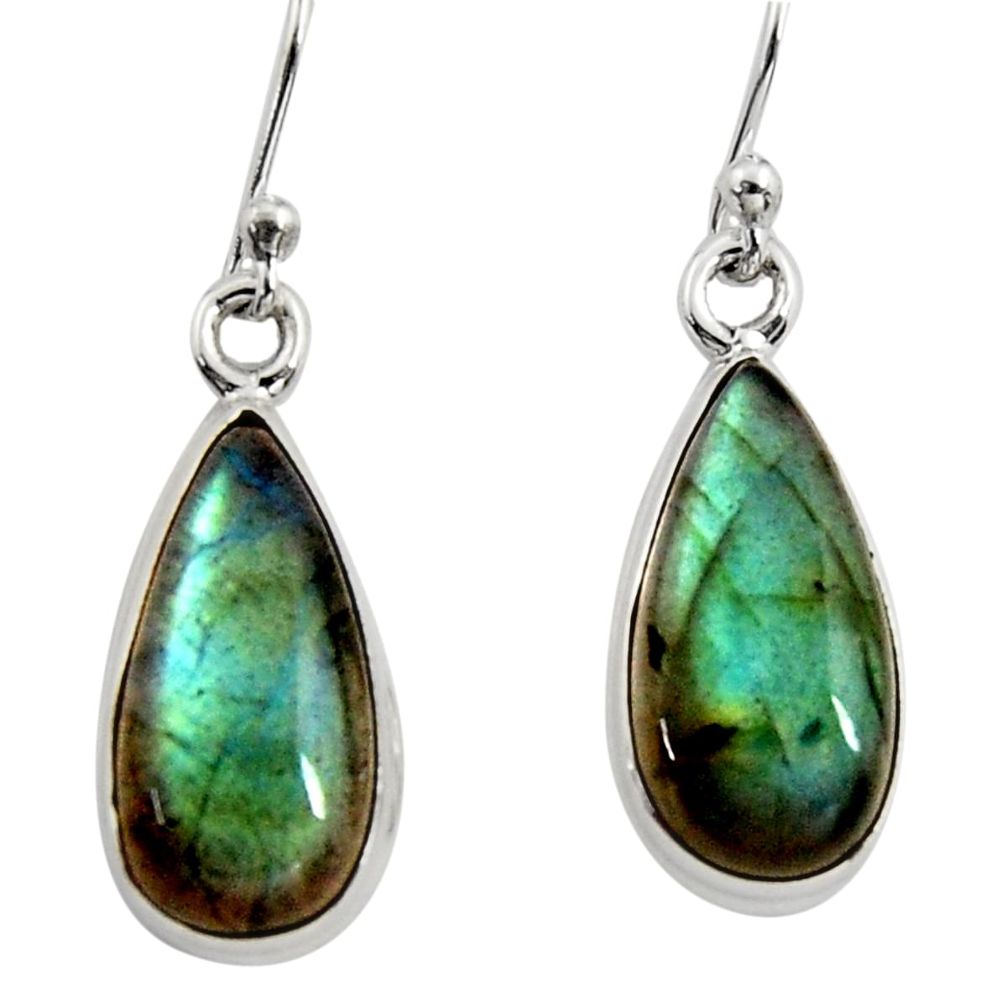 10.31cts natural blue labradorite 925 sterling silver dangle earrings r14771