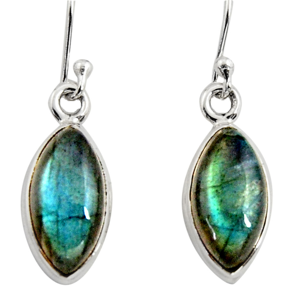 7.97cts natural blue labradorite 925 sterling silver dangle earrings r14772