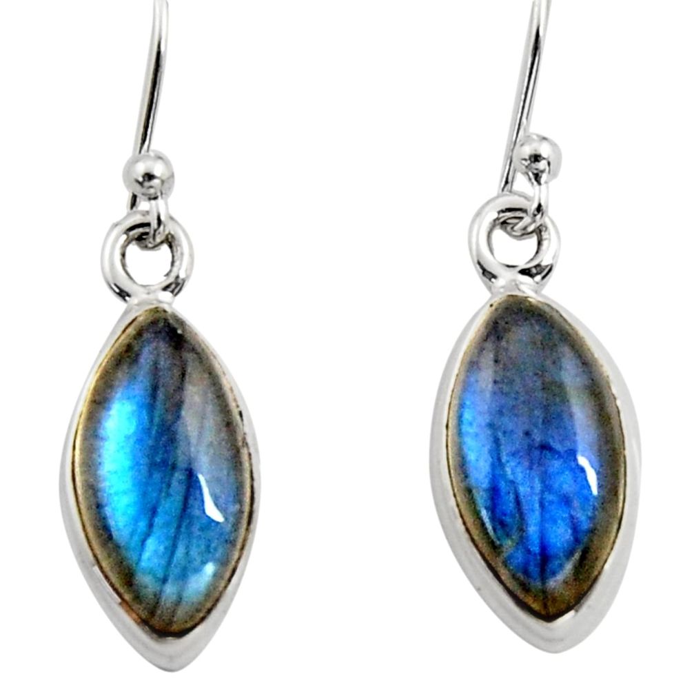 925 sterling silver 7.97cts natural blue labradorite dangle earrings r14777