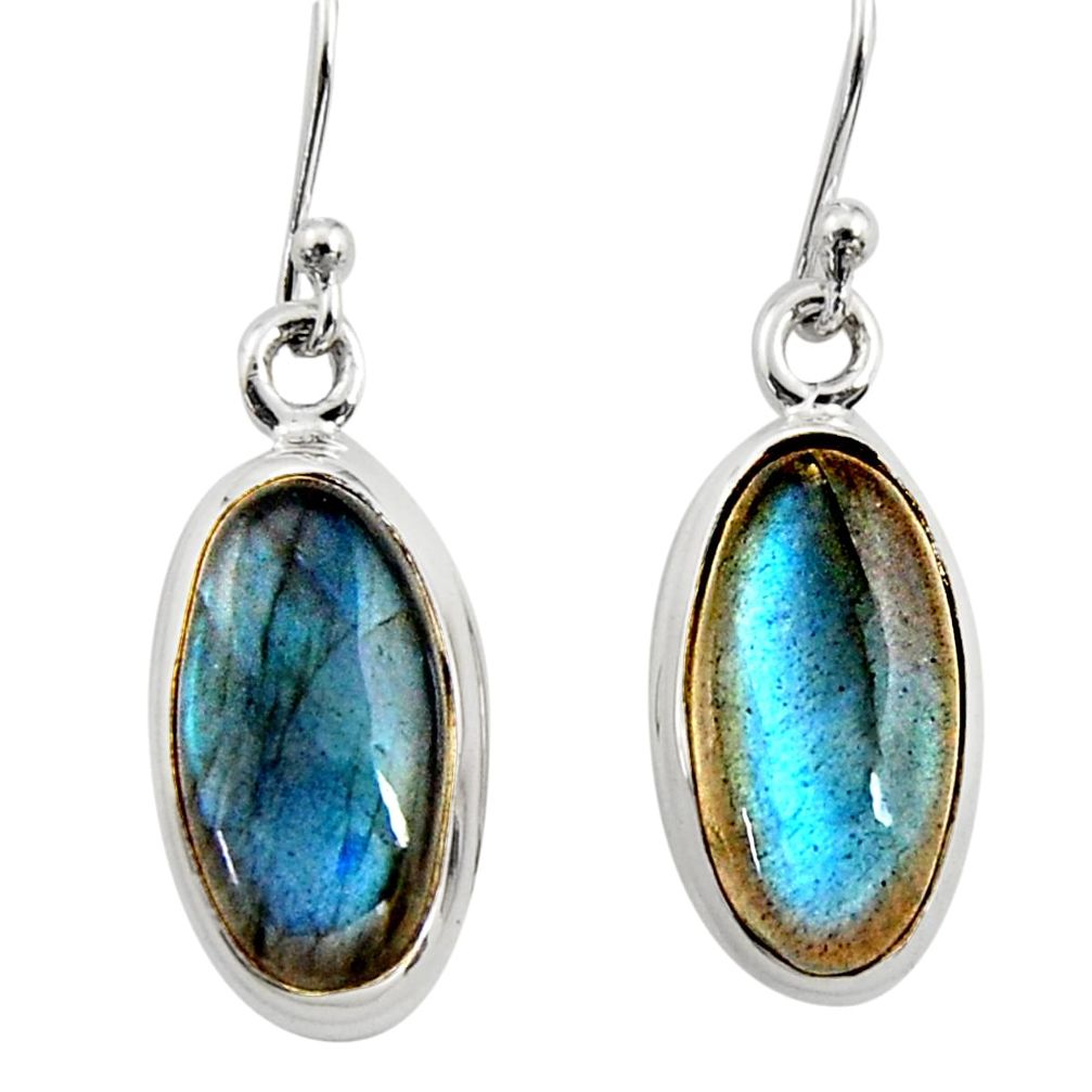 10.02cts natural blue labradorite 925 sterling silver dangle earrings r14779
