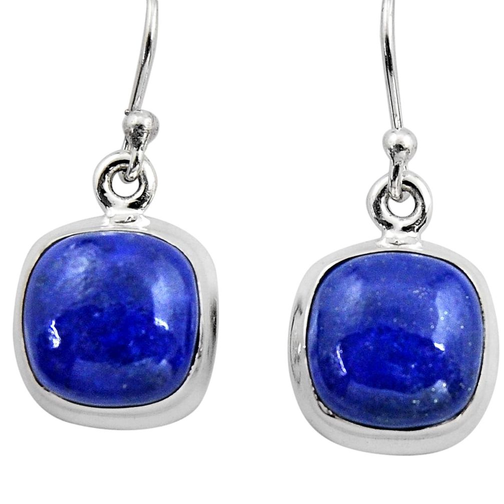 10.31cts natural blue lapis lazuli 925 sterling silver dangle earrings r15884