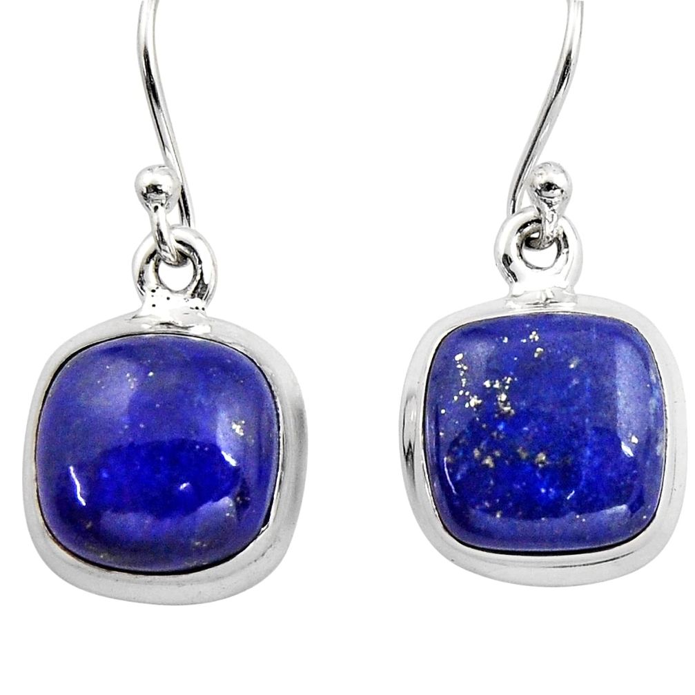 10.02cts natural blue lapis lazuli 925 sterling silver dangle earrings r15885