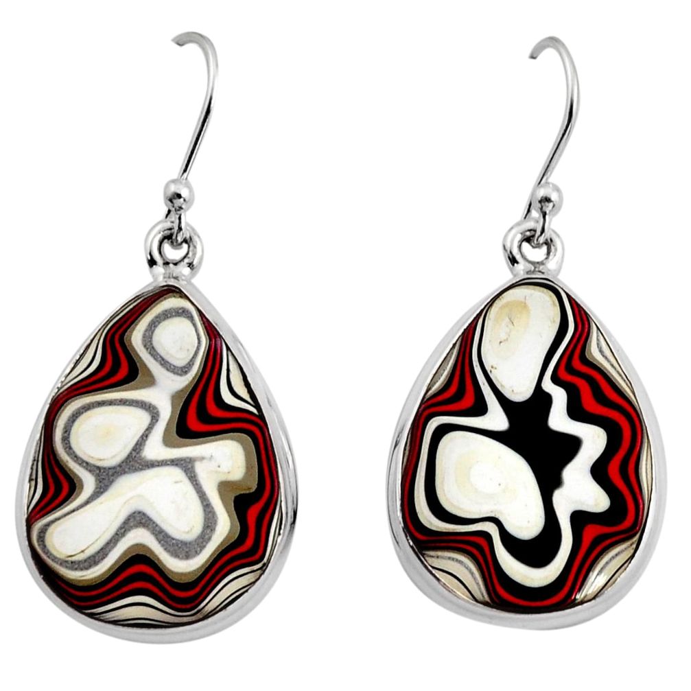 14.18cts fordite detroit agate 925 sterling silver dangle earrings r15902