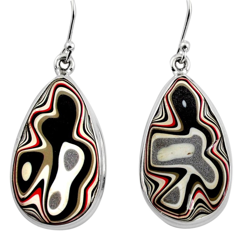 16.73cts fordite detroit agate 925 sterling silver dangle earrings r15910