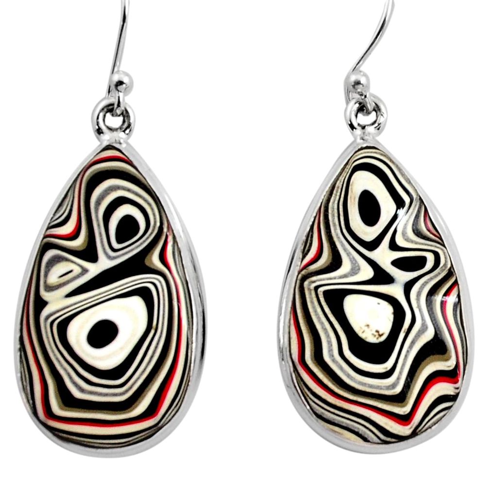 16.18cts fordite detroit agate 925 sterling silver dangle earrings r15914