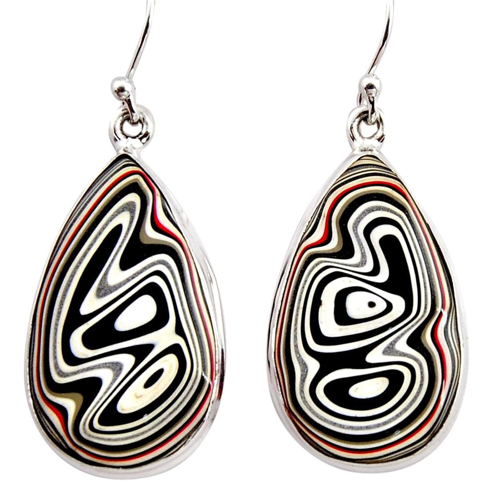 16.73cts fordite detroit agate 925 sterling silver dangle earrings r15923