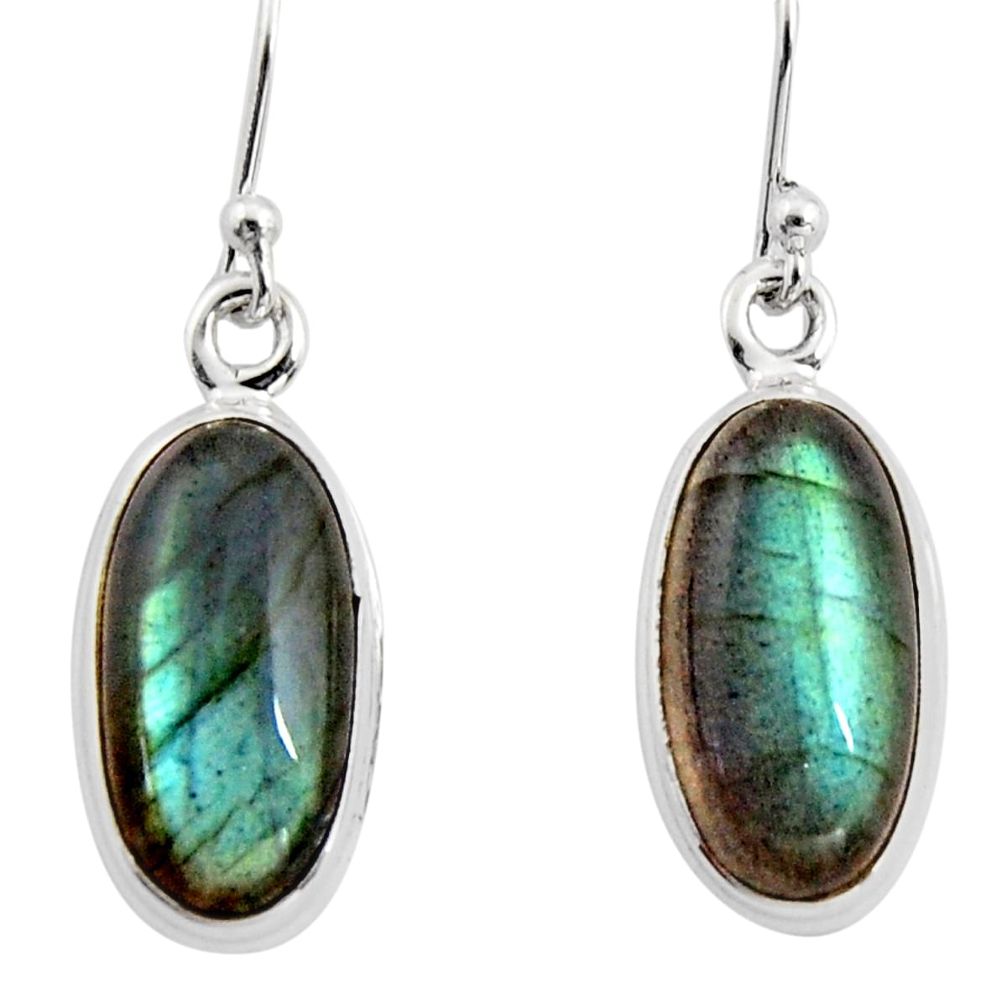 9.61cts natural blue labradorite 925 sterling silver dangle earrings r15958