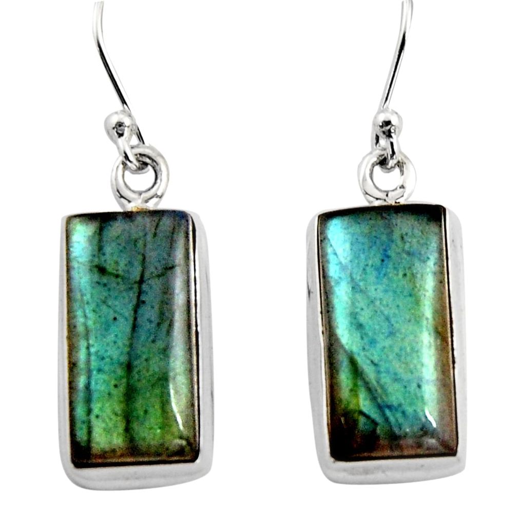 12.36cts natural blue labradorite 925 sterling silver dangle earrings r15959