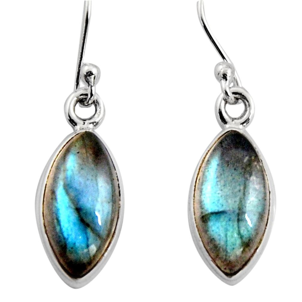 925 sterling silver 7.97cts natural blue labradorite dangle earrings r15960