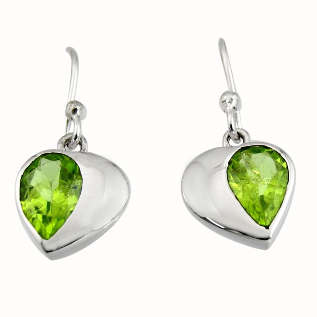 925 sterling silver 4.24cts natural green peridot dangle earrings jewelry r7004