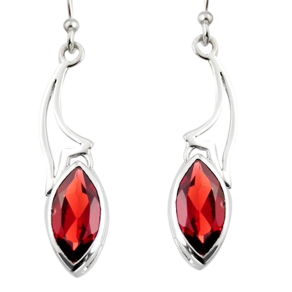 7.66cts natural red garnet 925 sterling silver dangle earrings jewelry r7025