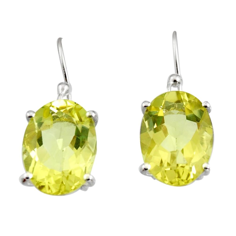 9.65cts natural lemon topaz 925 sterling silver dangle earrings jewelry r7067