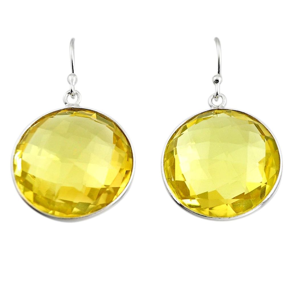 33.00cts natural lemon topaz 925 sterling silver dangle earrings jewelry r7089