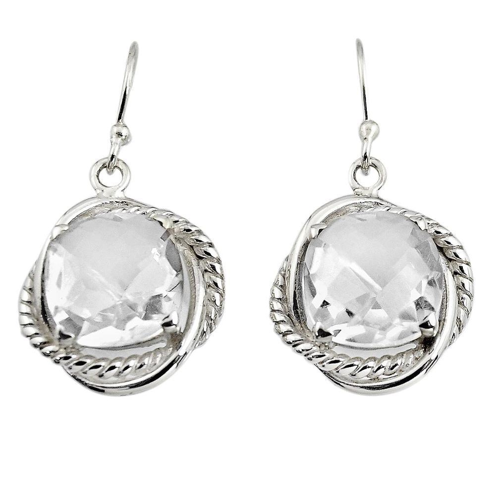 10.89cts natural white topaz 925 sterling silver dangle earrings jewelry r7091
