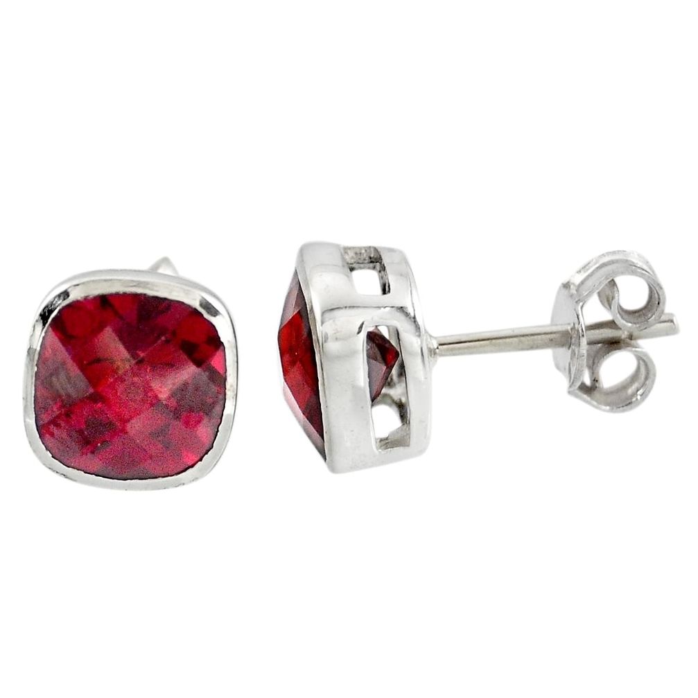 925 sterling silver 4.93cts natural red garnet stud earrings jewelry r7119