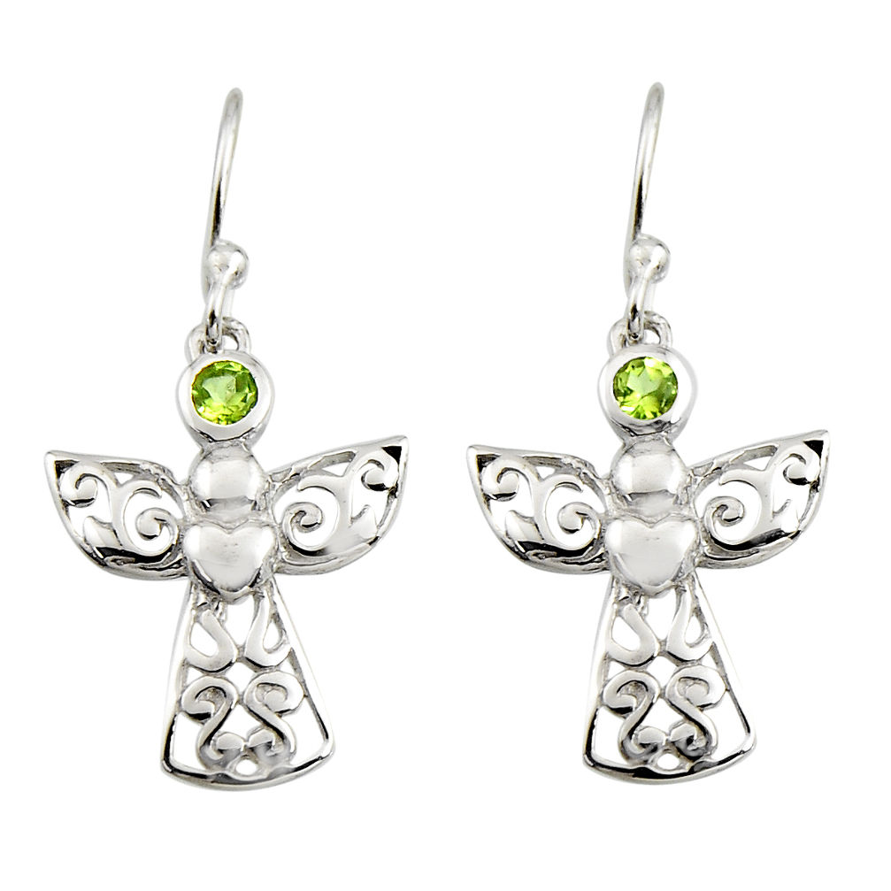 925 sterling silver 0.74cts natural green peridot dangle earrings jewelry r7404