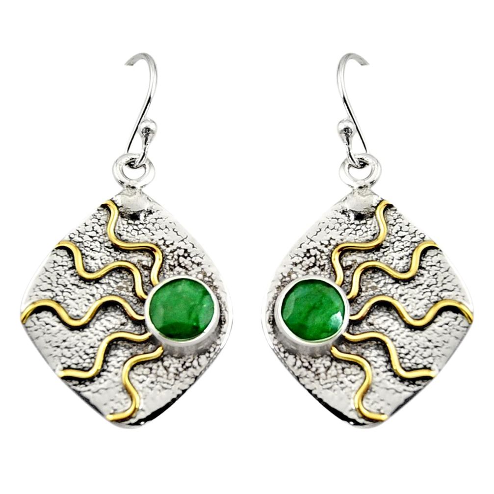 925 sterling silver 2.74cts natural green emerald earrings jewelry r9388