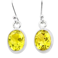 7.24cts natural lemon topaz 925 sterling silver dangle earrings jewelry t76786
