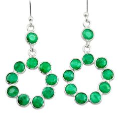 8.73cts natural green emerald 925 sterling silver chandelier earrings t77296