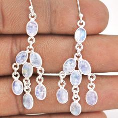 12.35cts natural rainbow moonstone 925 silver chandelier earrings jewelry t87416
