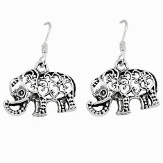 6.03gms indonesian bali style solid 925 sterling silver elephant earrings c3642
