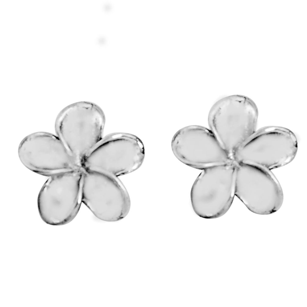 4.25gms indonesian bali style solid 925 sterling silver flower earrings c5359