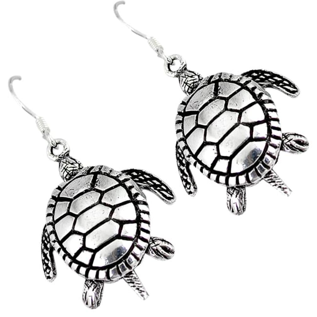 solid 925 sterling silver tortoise earrings jewelry p2694