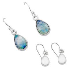 925 silver 7.42cts back closed natural green moonstone dangle earrings y81615